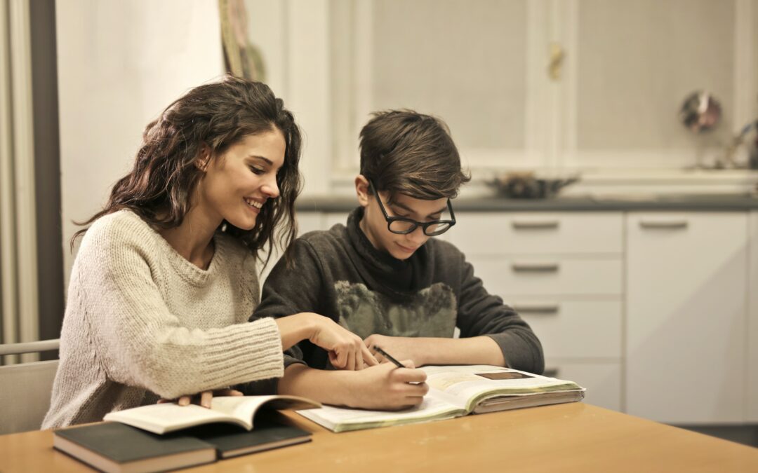homeschool mom and son