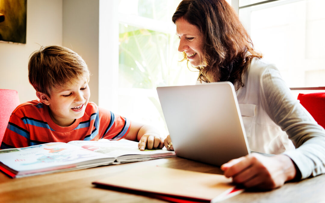 homeschool mom and son