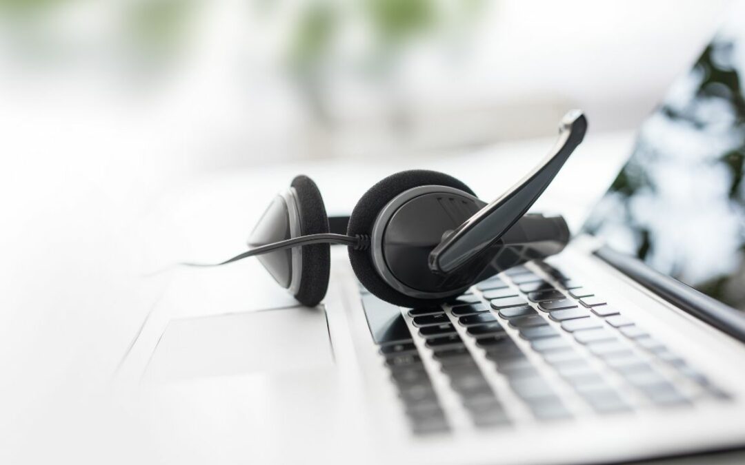 headphones and laptop
